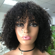 New Affordable Curly Machine Made Pixie Curl Human Hair Wig
