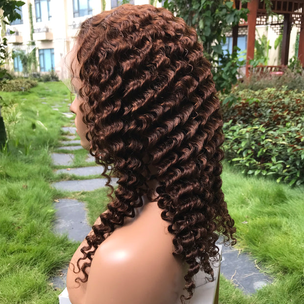 13x4 #4 Medium Brown 150% Lace Front Human Hair Wig
