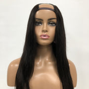 Glueless  Straight Natural Color U-part  For Black Women Human Hair Wigs