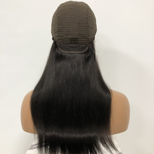 Glueless  Straight Natural Color U-part  For Black Women Human Hair Wigs