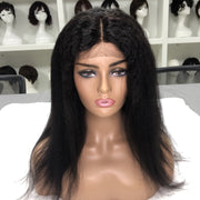 Glueless! Kinky Straight Kks Human Hair 4X4 Lace Closure Wig