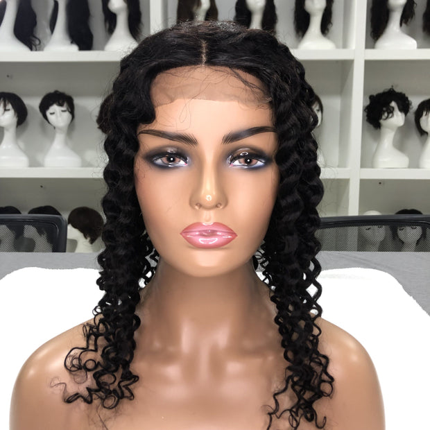 Loose Deep Wave Wig  Lace Closure Wig for Women Hd Lace Natural Black