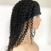 Kinky Curly Headband  for Black Women None Lace Front Wigs Human Hair