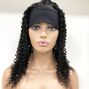 Kinky Curly Headband  for Black Women None Lace Front Wigs Human Hair