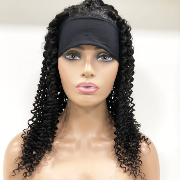 Kinky Curly Headband  for Black Women None Lace Front Wigs Human Hair