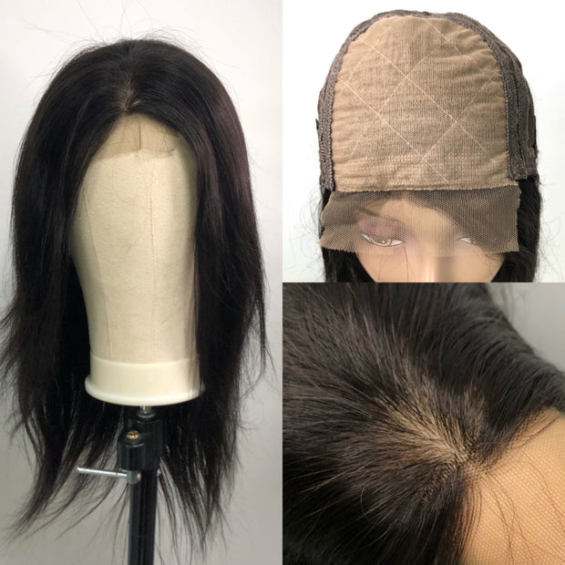 Lace Front Wigs Human Hair 4x4 Closure Ready to Wear Wigs Natural Black