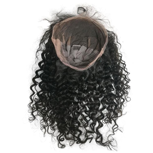 Curly Full Lace Wigs Natural Black Color Virgin Hair - Lokshair