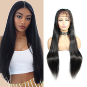 Glueless! Long Straight 13X4 Lace Front Wig With Baby Hair And Pre-Plucked Hair Line