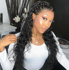 Curly Full Lace Wigs Natural Black Color Virgin Hair - Lokshair