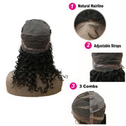 Curly Full Lace Wigs Natural Black Color Virgin Hair - Lokshair