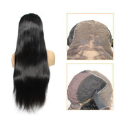 Loks Long Human Hair Straight Lace Front Wig With Baby Hair - Lokshair
