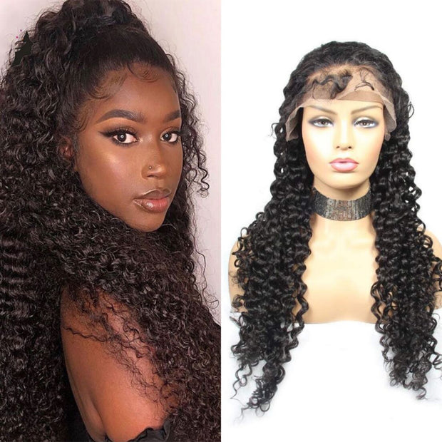 Deep Kinky Curly Human Hair Wig 13x4 HD Lace Front Wig with Baby Hair